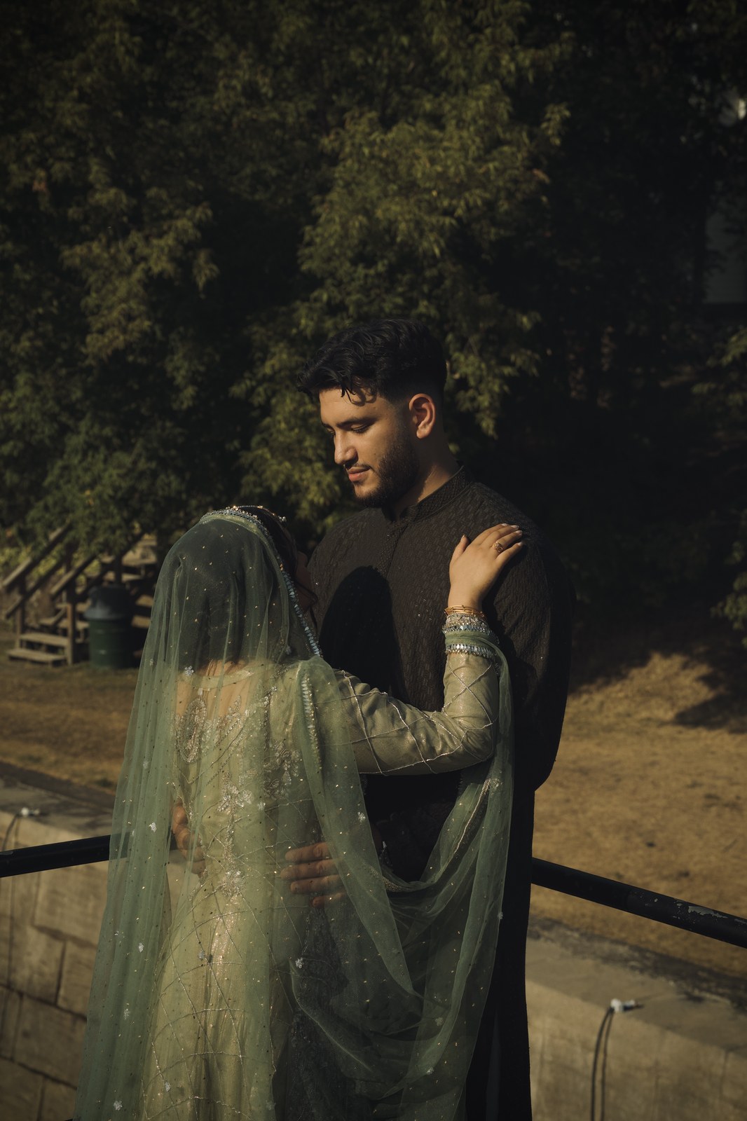 Bride in formal veil and traditional attire